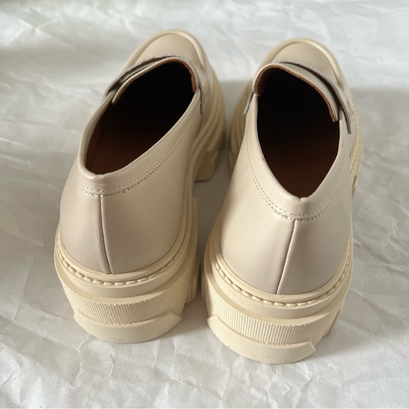 NWOT Alohas Trailblazer Cream Leather Chunky Loafers - Picture 6 of 6